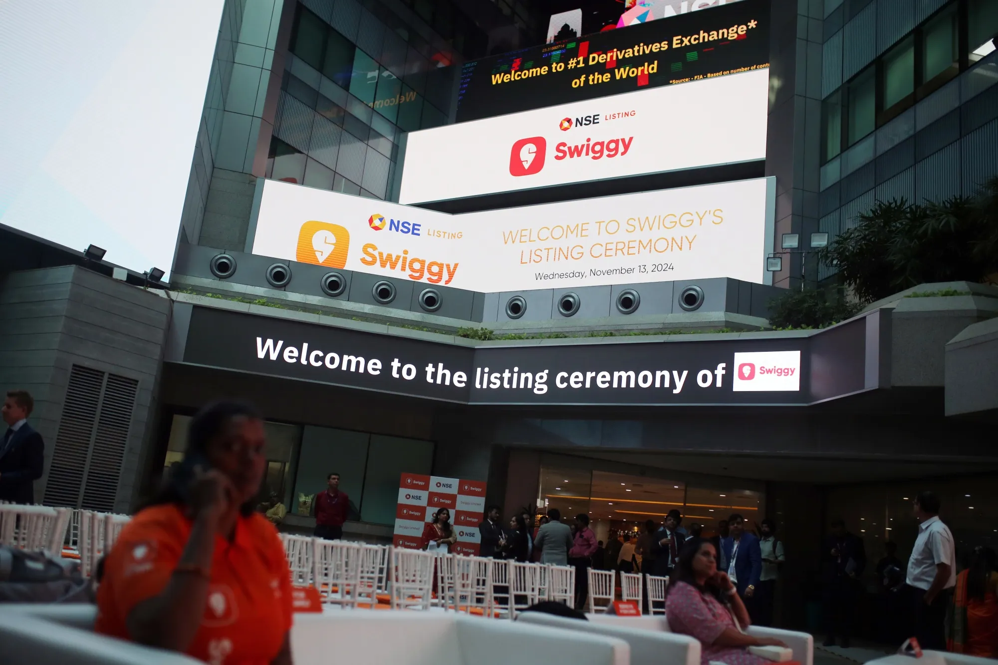 The Swiggy listing ceremony at the NSE in Mumbai.