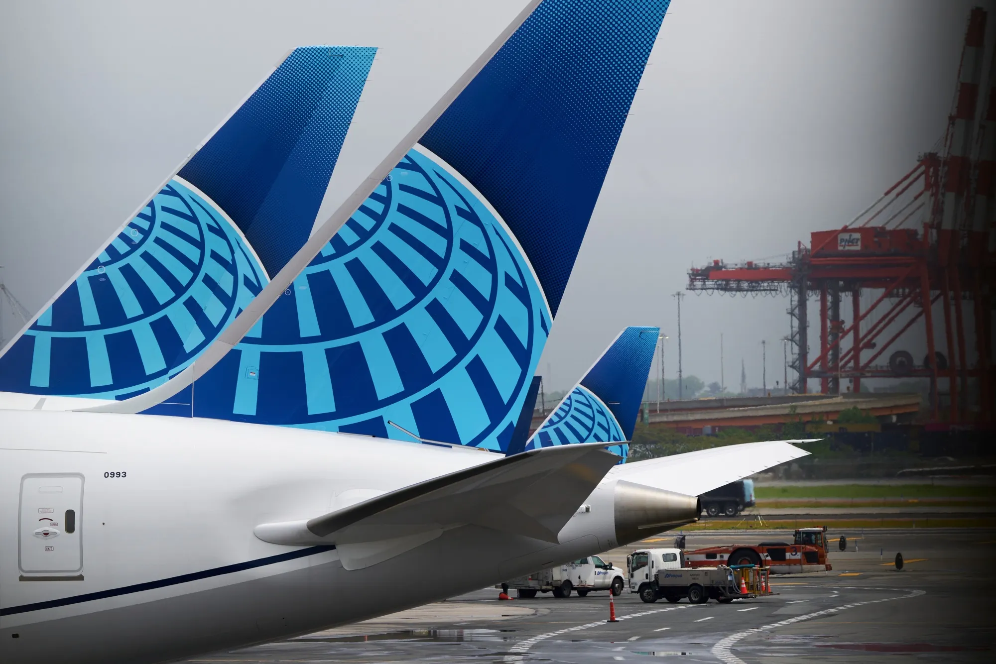 Passenger aircraft operated by United Airlines at Newark Liberty International Airport&nbsp;in Newark, New Jersey.