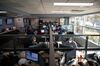 Staff at University of Kentucky Health Care’s capacity command center in Lexington, Kentucky.