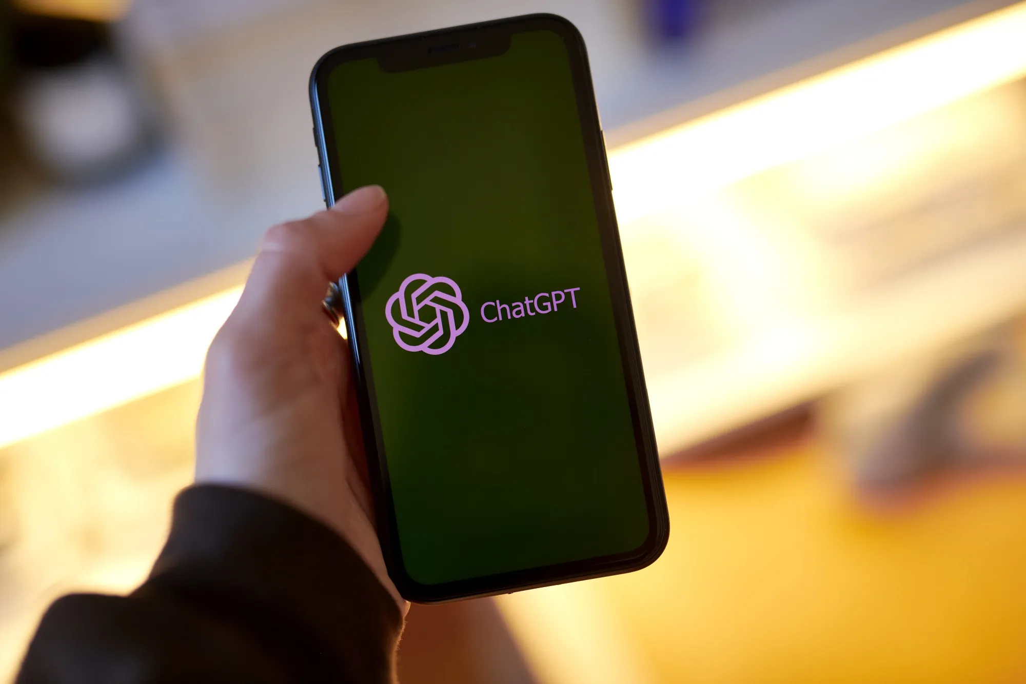 The ChatGPT logo on a smartphone arranged in the Brooklyn borough of New York.