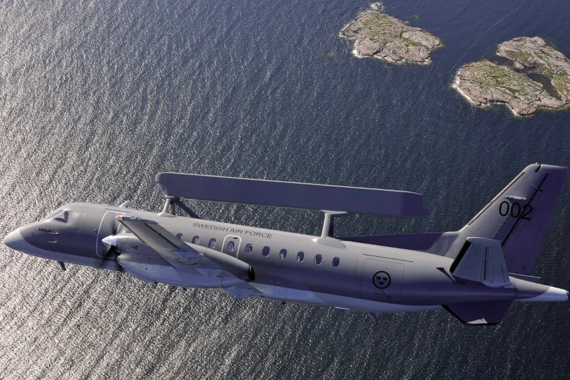 A Saab ASC 890 surveillance aircraft.