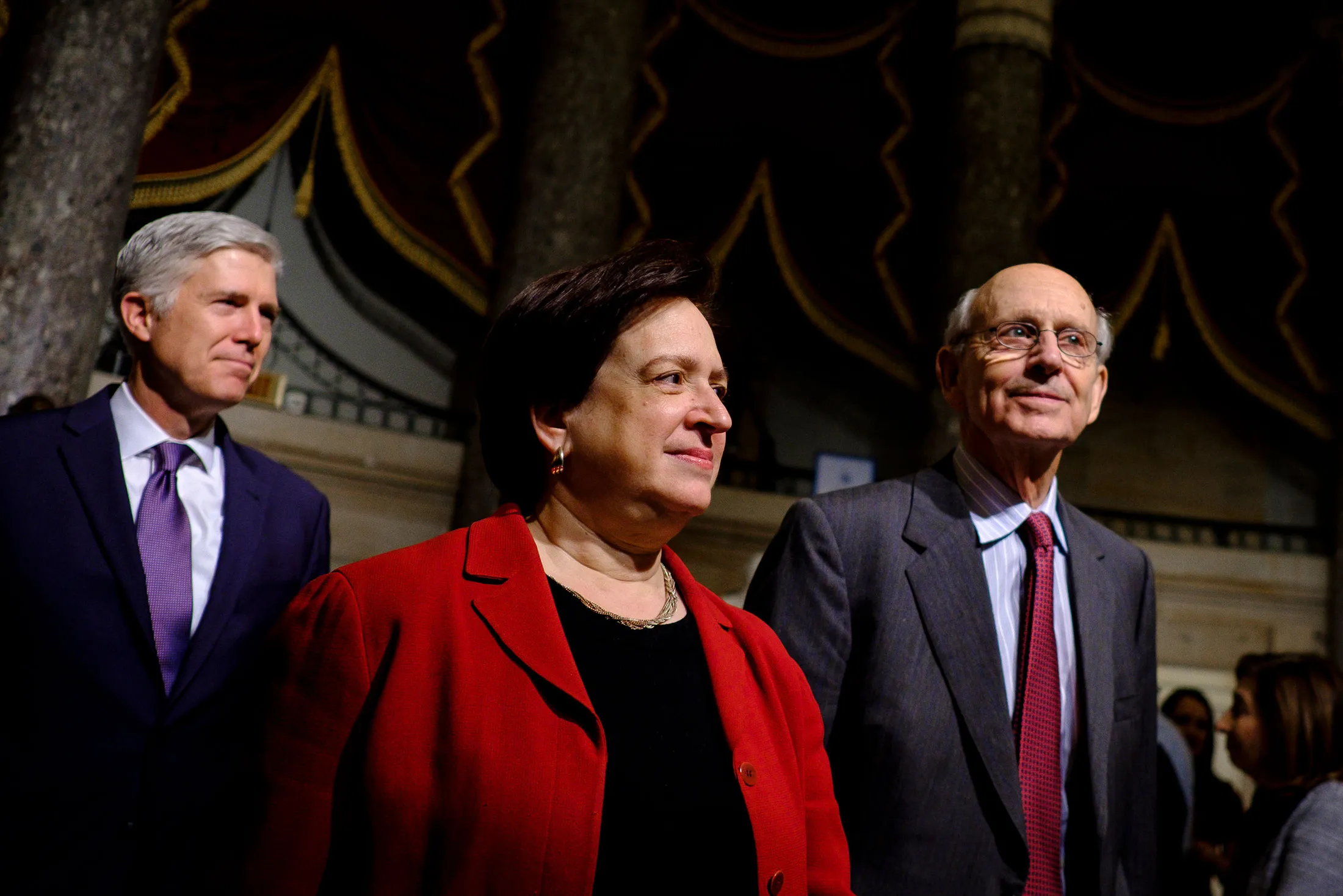 From left: Justices Neil Gorsuch, Elena Kagan and Stephen Breyer in 2018.