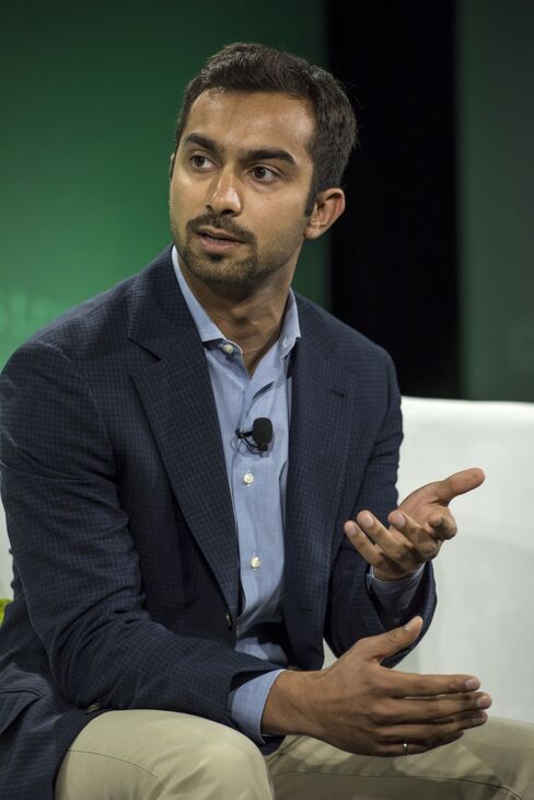Apoorva Mehta, founder and chief executive officer of Instacart, speaks during the 2015 Bloomberg Technology Conference in San Francisco on June 16, 2015.