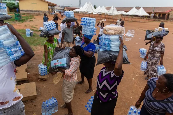 Food relief in Lagos, Nigeria.