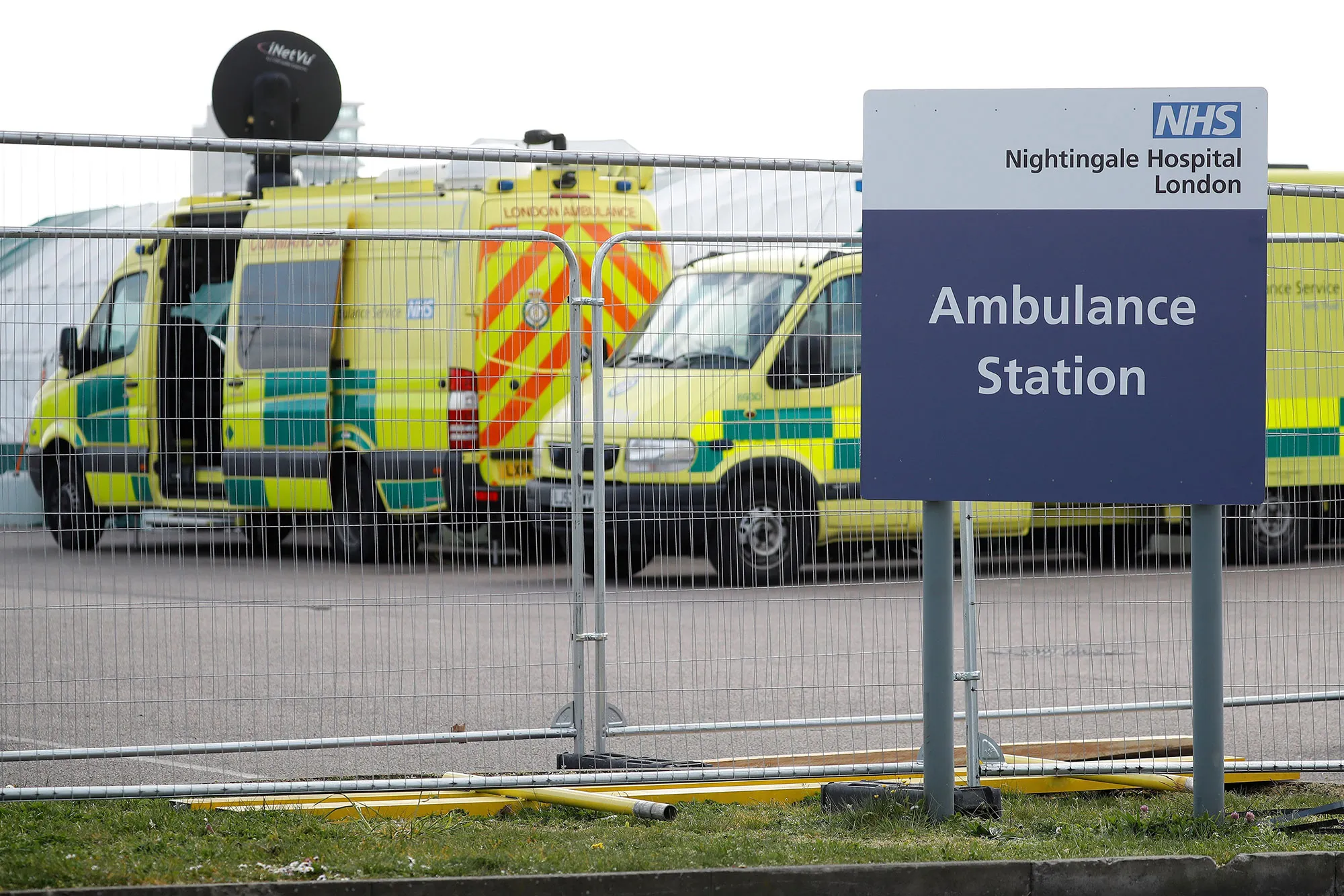 The Ambulance Station at&nbsp;the "NHS Nightingale" field hospital, in London.