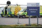 The Ambulance Station at the "NHS Nightingale" field hospital, in London.