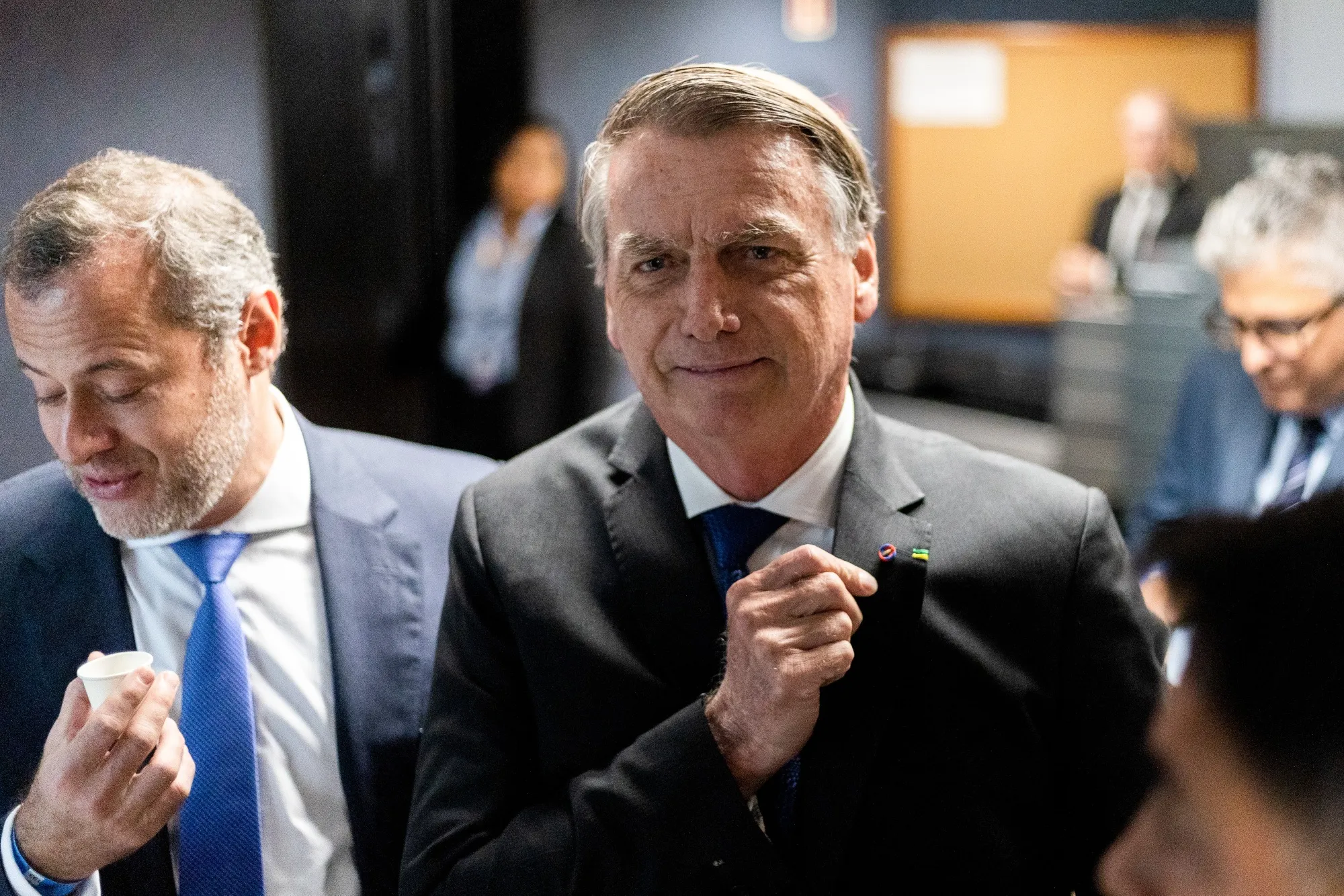Jair Bolsonaro during a break at the Supreme Court in Brasilia in June.