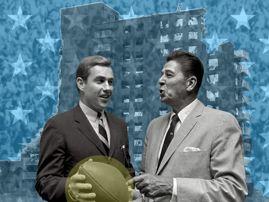 Winning one for the Gipper: As a Buffalo Bills quarterback in 1967, Jack Kemp met then-California Governor Ronald Reagan. Later, they became political teammates.