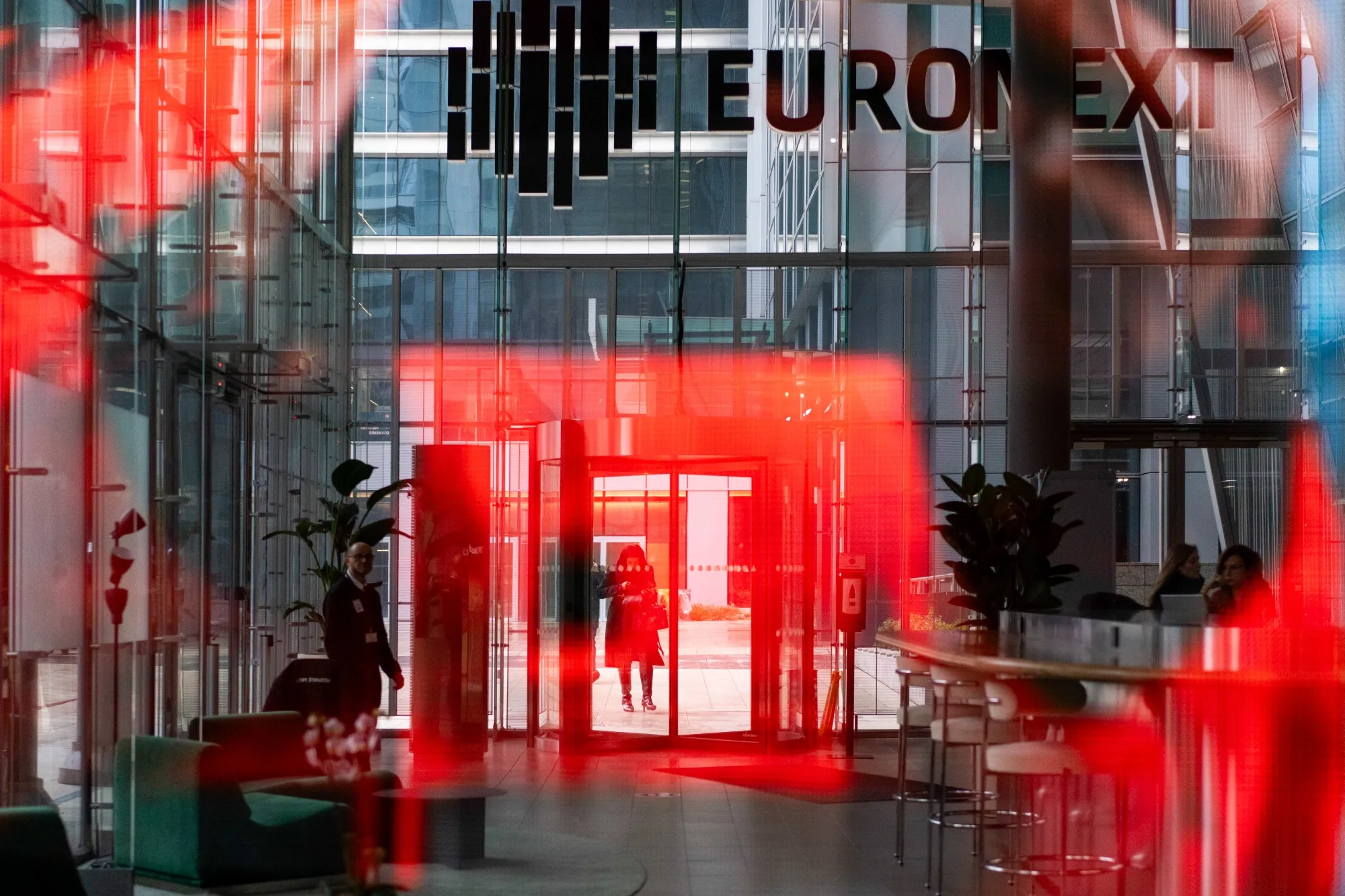 The Euronext NV stock exchange in the La Defense business district in Paris.