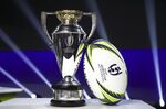 The Women's Rugby World Cup and ball on display during the Rugby World Cup 2021 Draw event in Auckland, New Zealand.&nbsp;