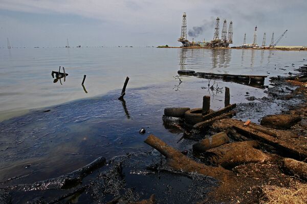Oil facilities in Lake Maracaibo, Venezuela