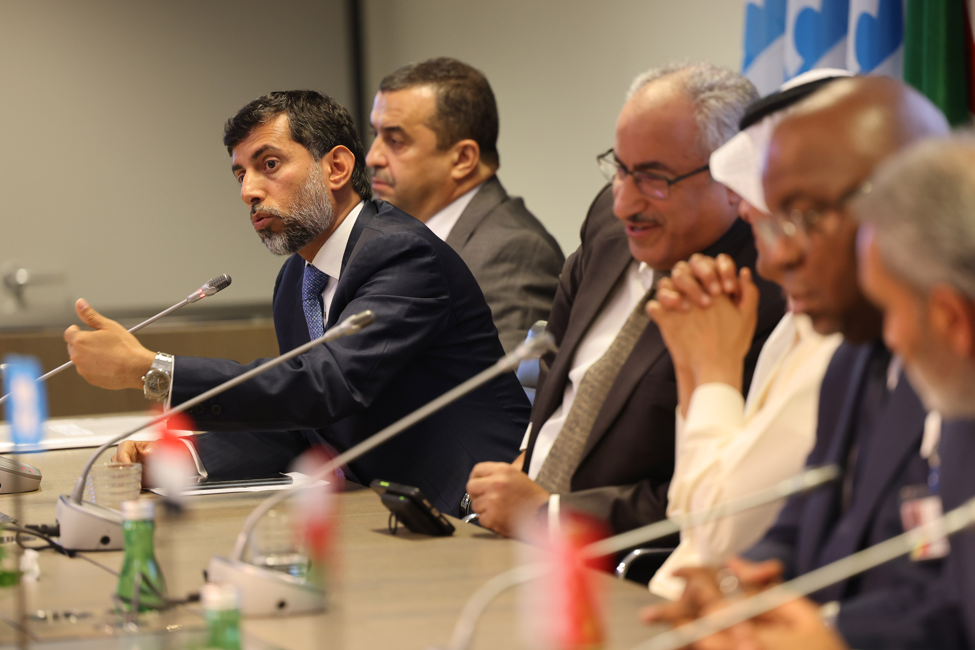 Suhail Al Mazrouei, left, during an OPEC news conference in Vienna in October.