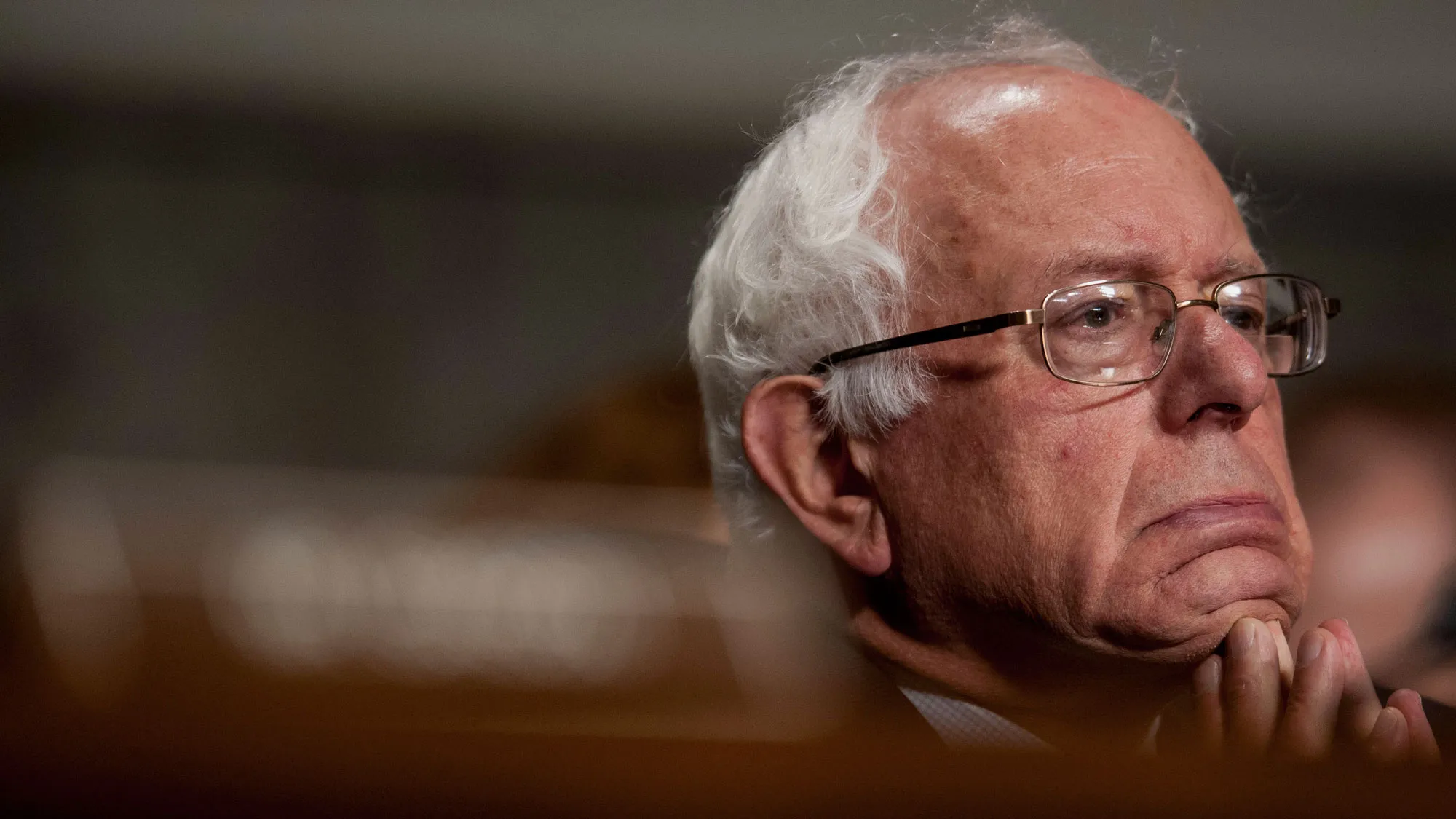 Bernie Sanders during the VA Hearings in the Senate
