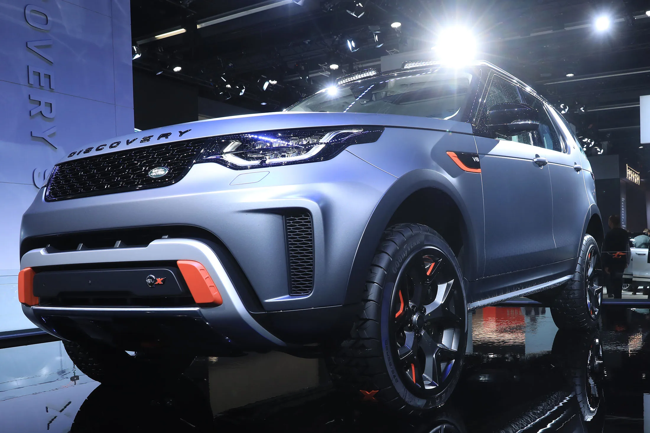 A Land Rover Discovery sports utility vehicle at the IAA Frankfurt Motor Show in Frankfurt, Germany, on Tuesday, Sept. 12, 2017.
