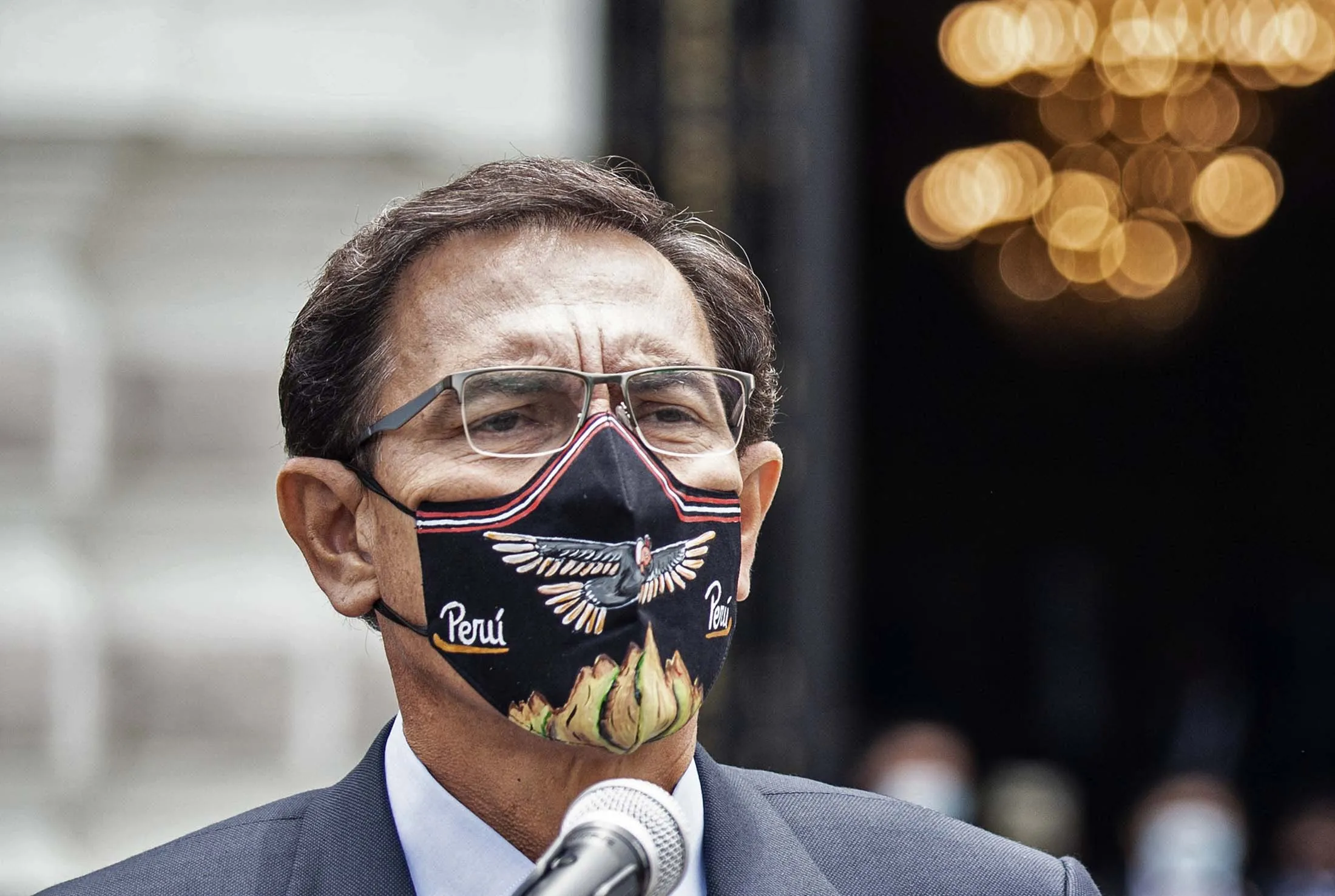 Peru’s President Martin Vizcarra after addressing lawmakers ahead of the debate to impeach him.