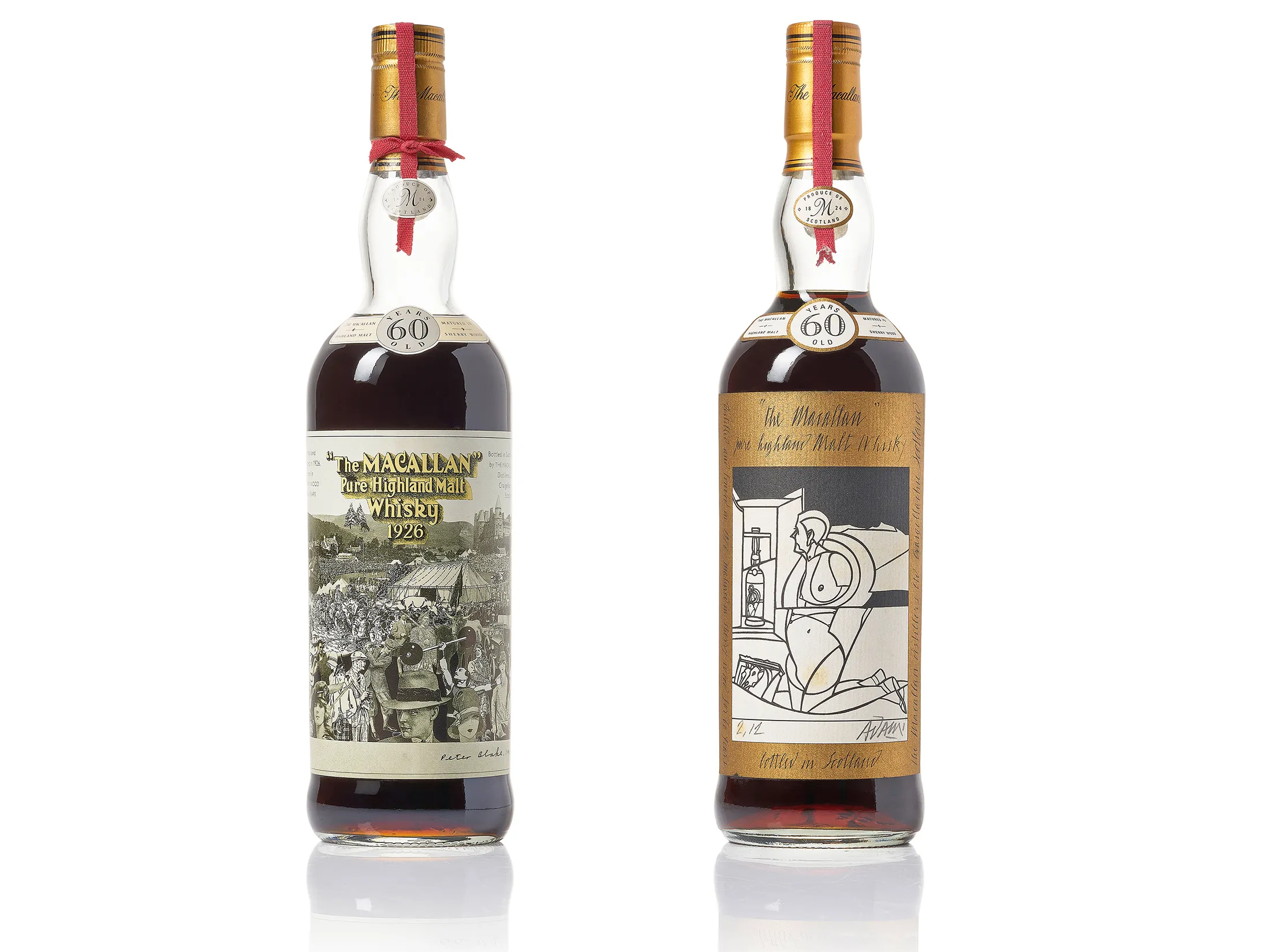 Macallan Peter Blake 1926, left, and Valerio Adami 1926, right.