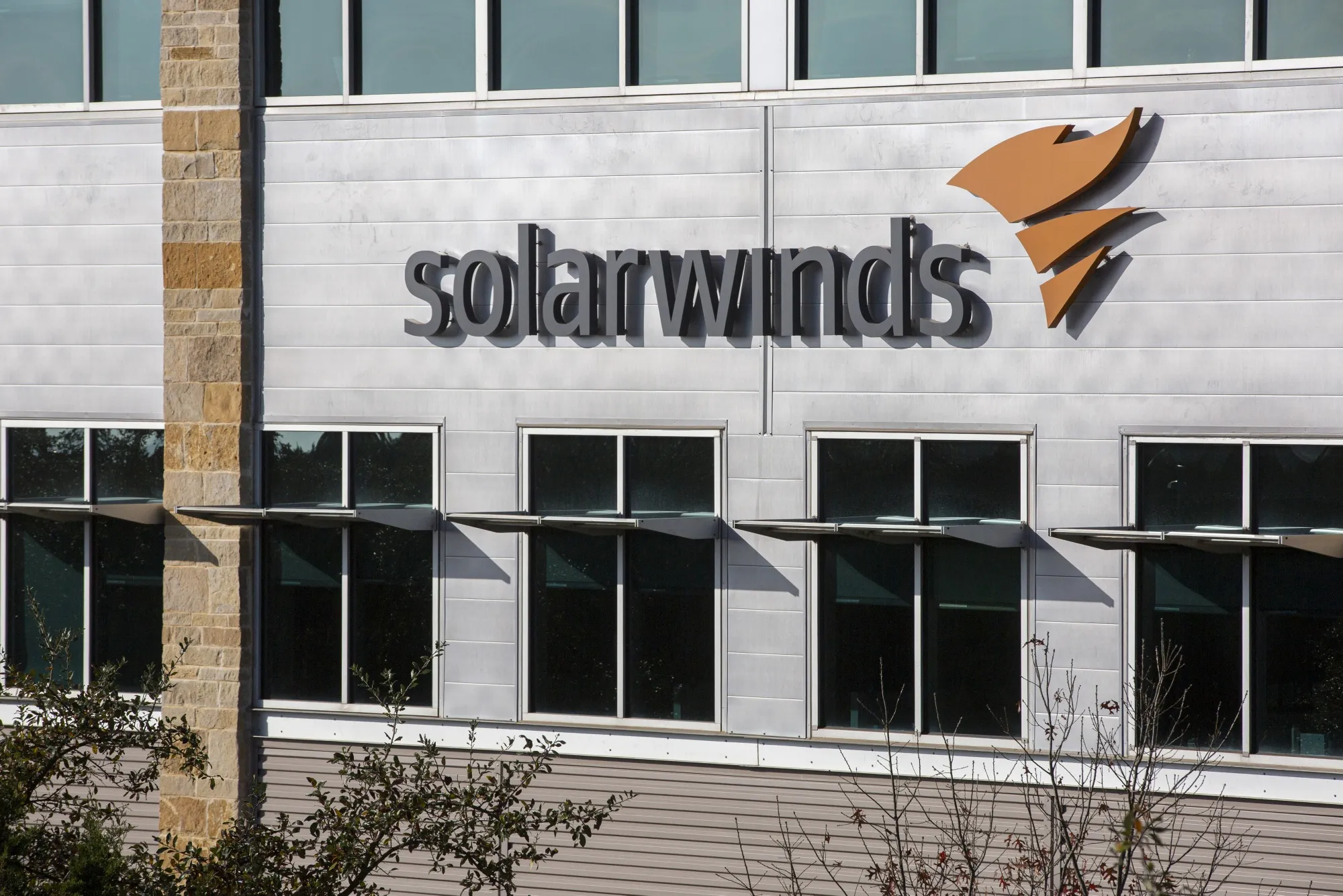 Signage outside SolarWinds Corp. headquarters in Austin, Texas.