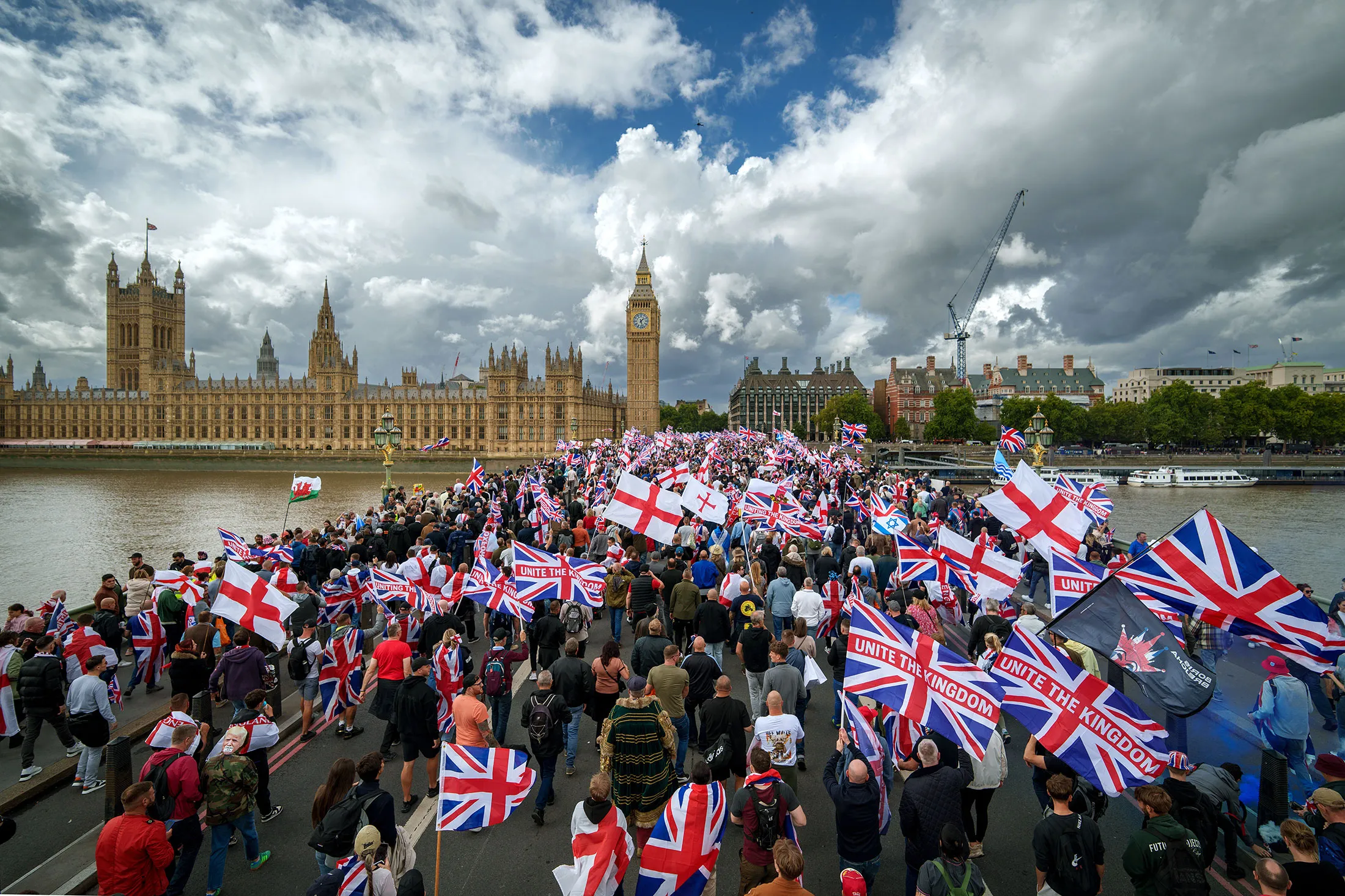 A Unite The Kingdom rally near parliament in September&nbsp;2025.