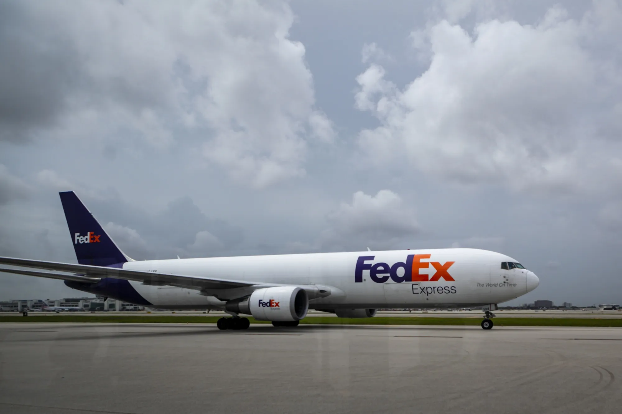 A FedEx Corp. cargo aircraft.