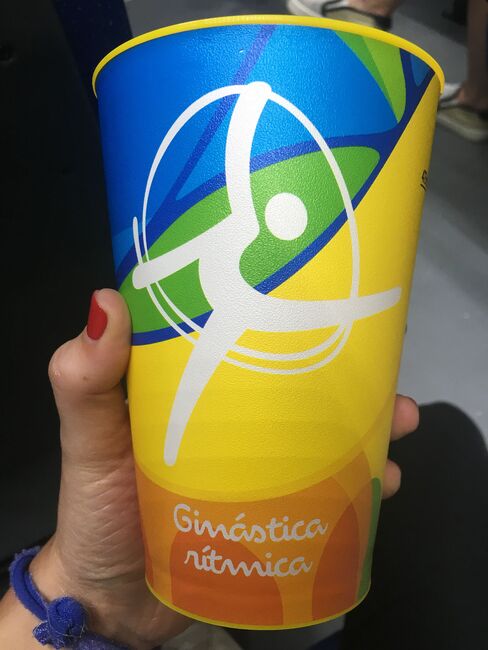 An Olympic souvenir cup.