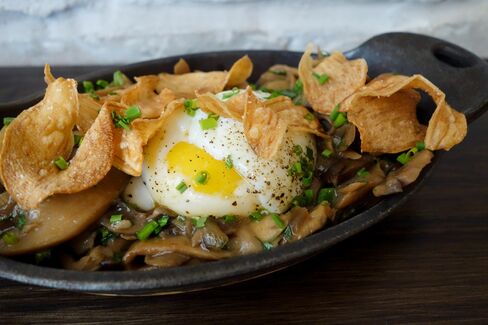 Mushrooms and eggs at the Dawson in Chicago.