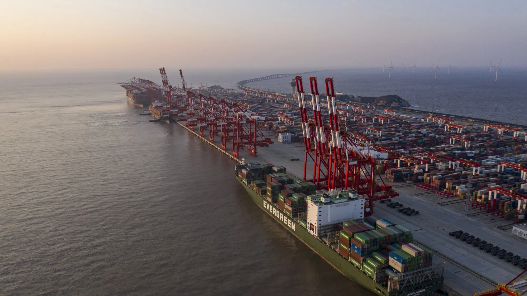 The Yangshan Deepwater Port in Shanghai, China.