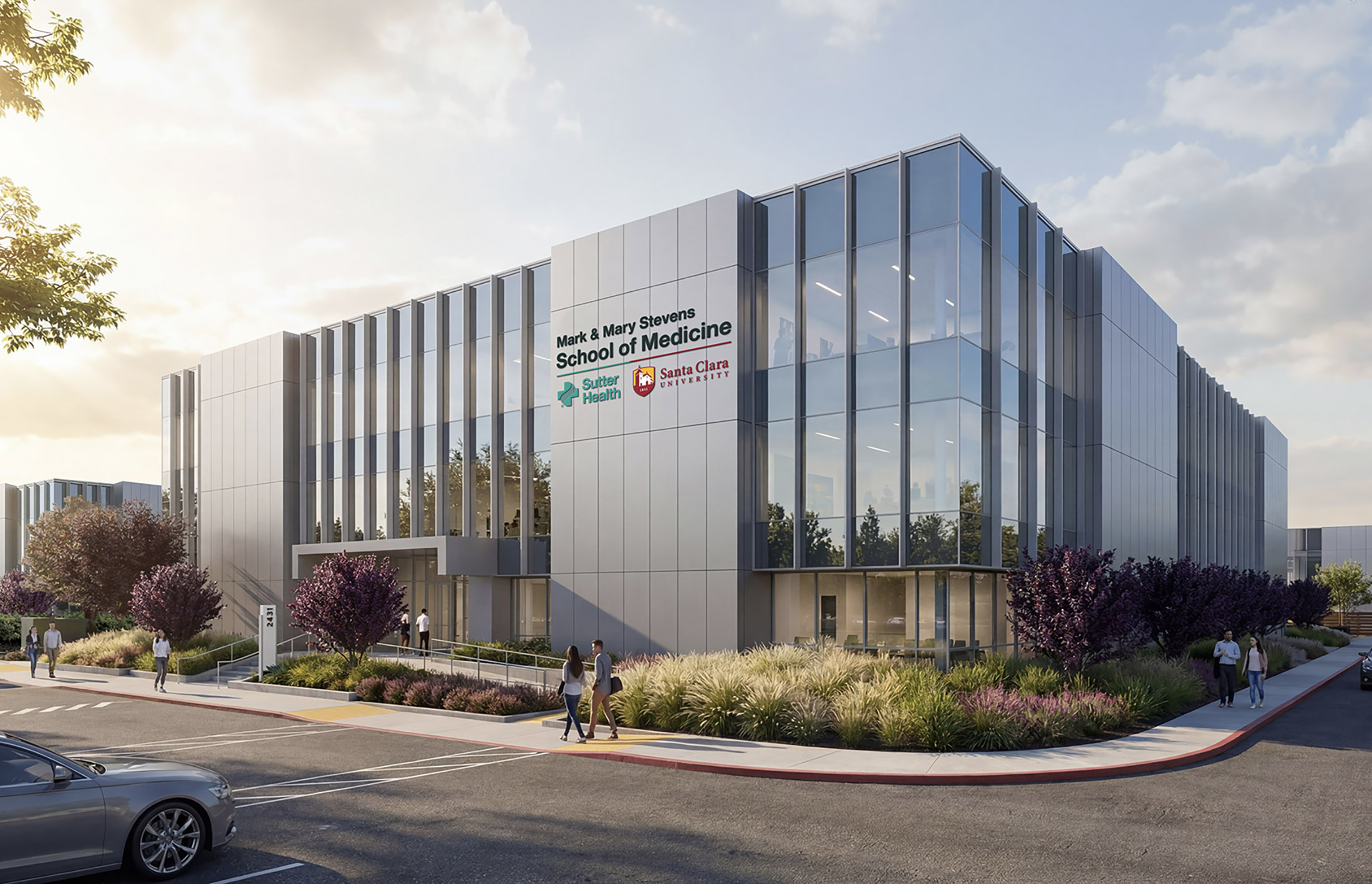 Rendering of the Mark & Mary Stevens School of Medicine