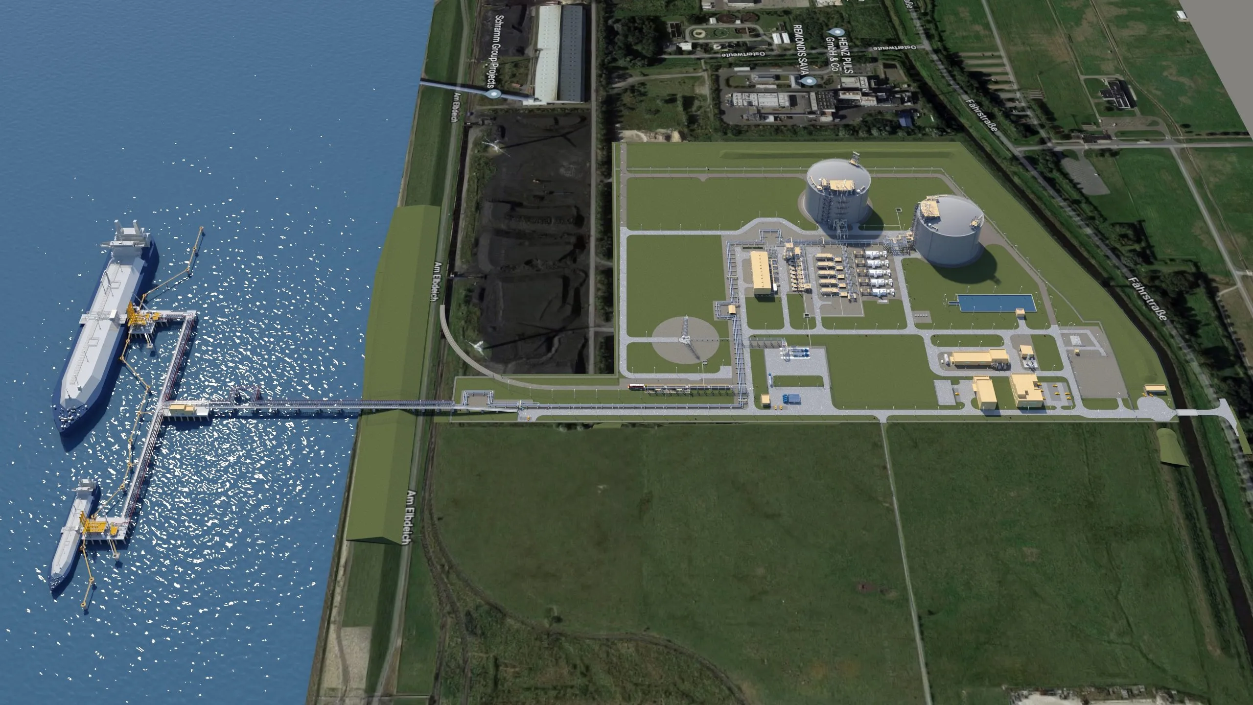 Rendering of the German LNG Terminal