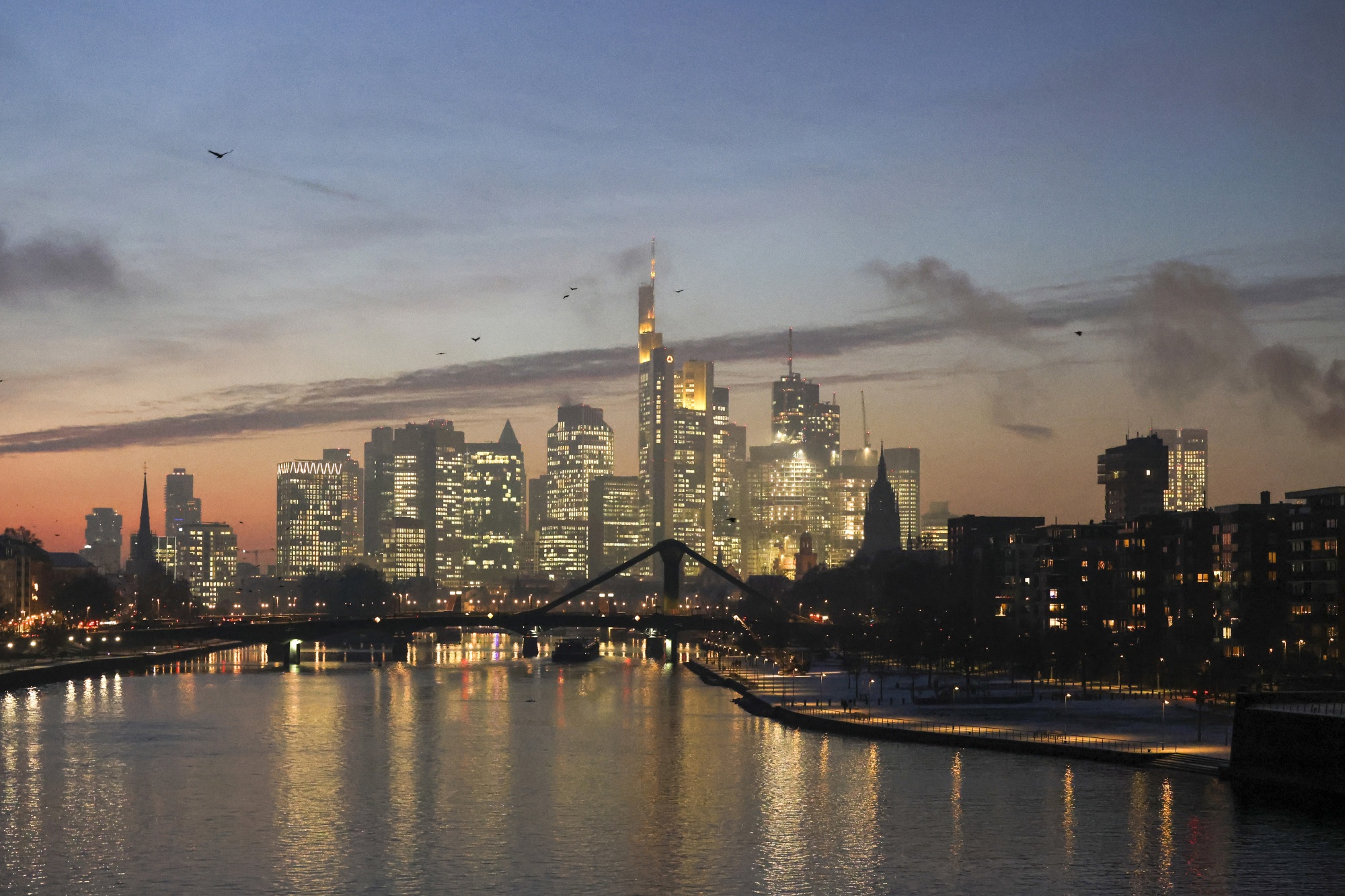 The Frankfurt skyline.