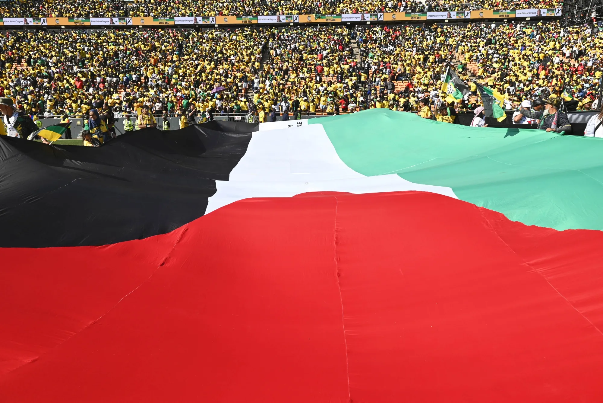 Supporters of the African National Congress&nbsp;at FNB Stadium in Johannesburg, South Africa, on May 25.