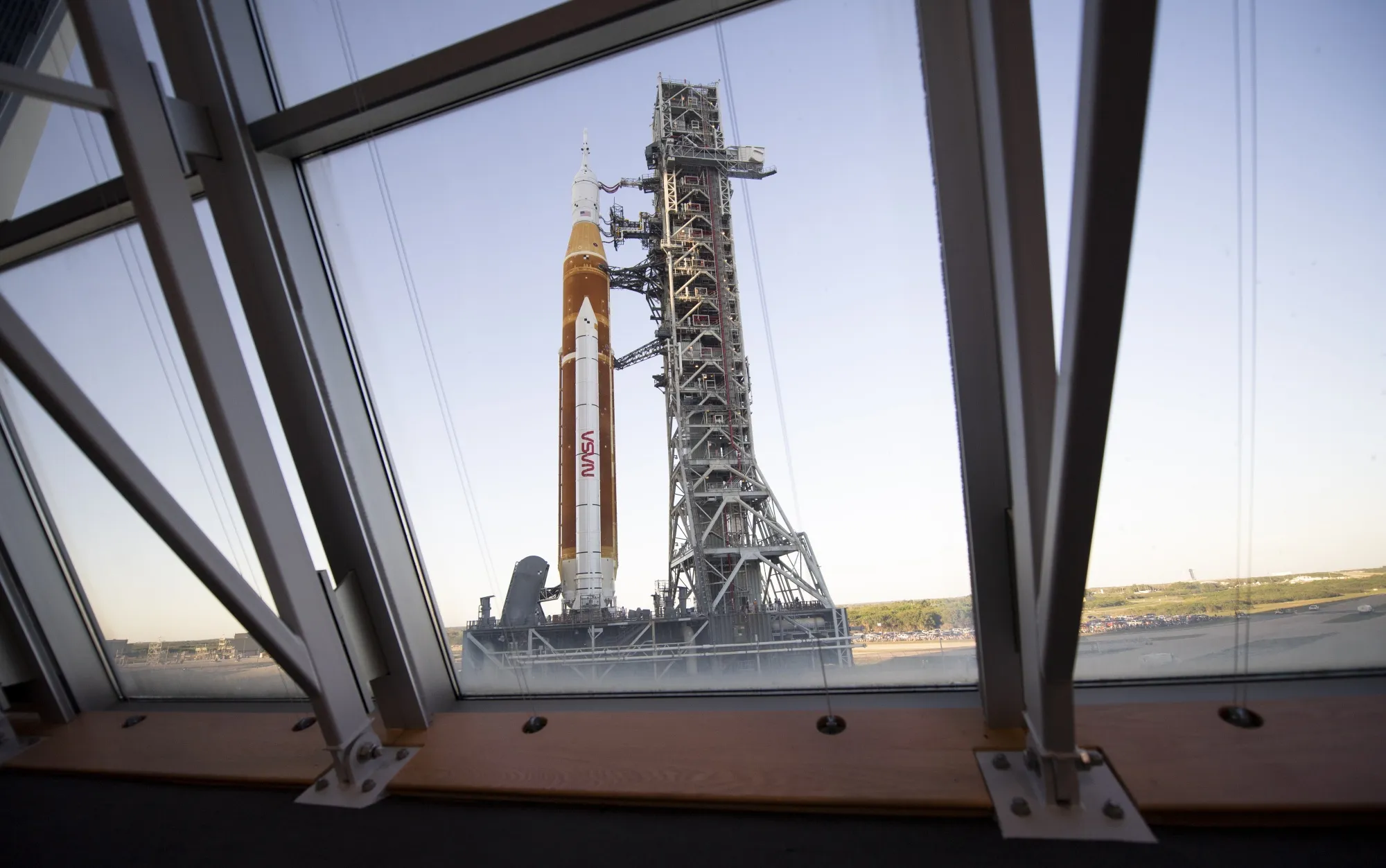 The Space Launch System rocket at Florida’s Kennedy Space Center in 2022.