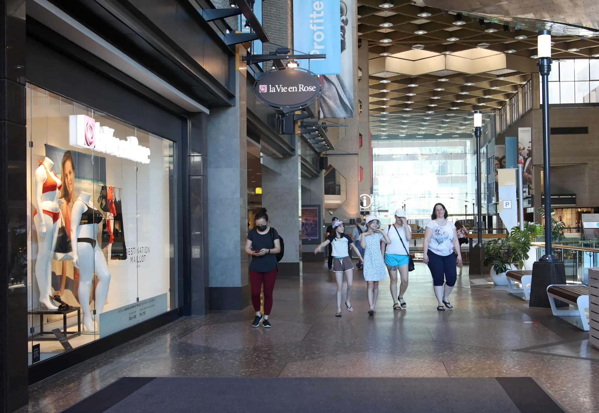 Shoppers at a mall in Montreal last week.
