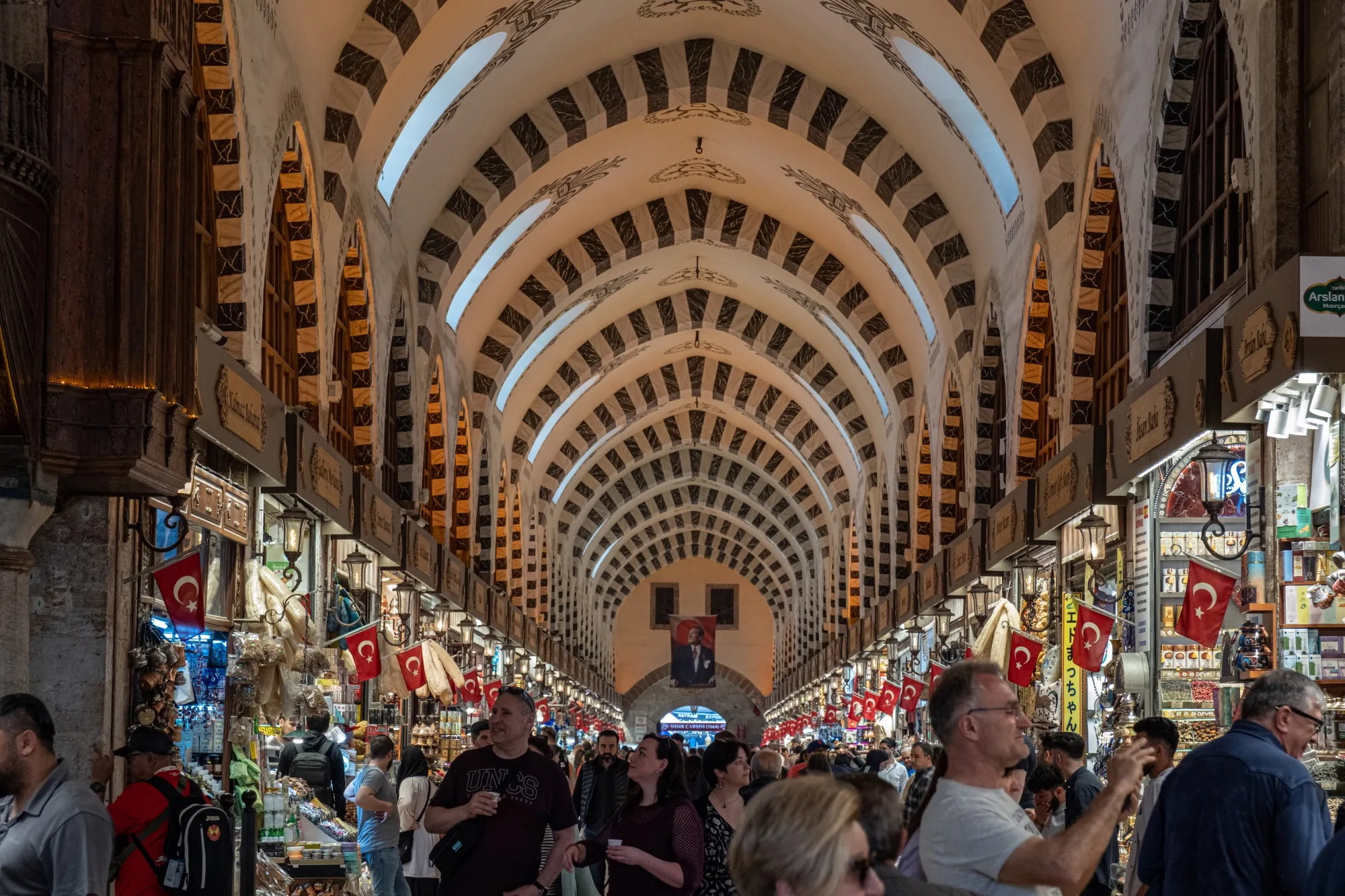The Spice Bazaar in Istanbul. In the run-up to May 14 presidential elections, Turkey reported that inflation slowed below 50% for the first time in over a year.