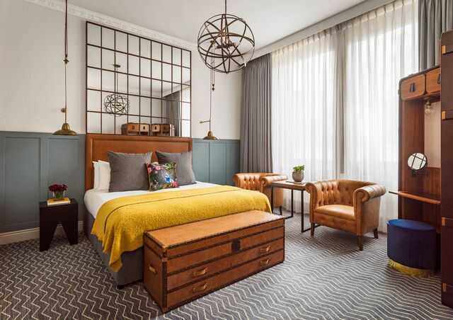 A room at the Kimpton Clocktower Hotel.