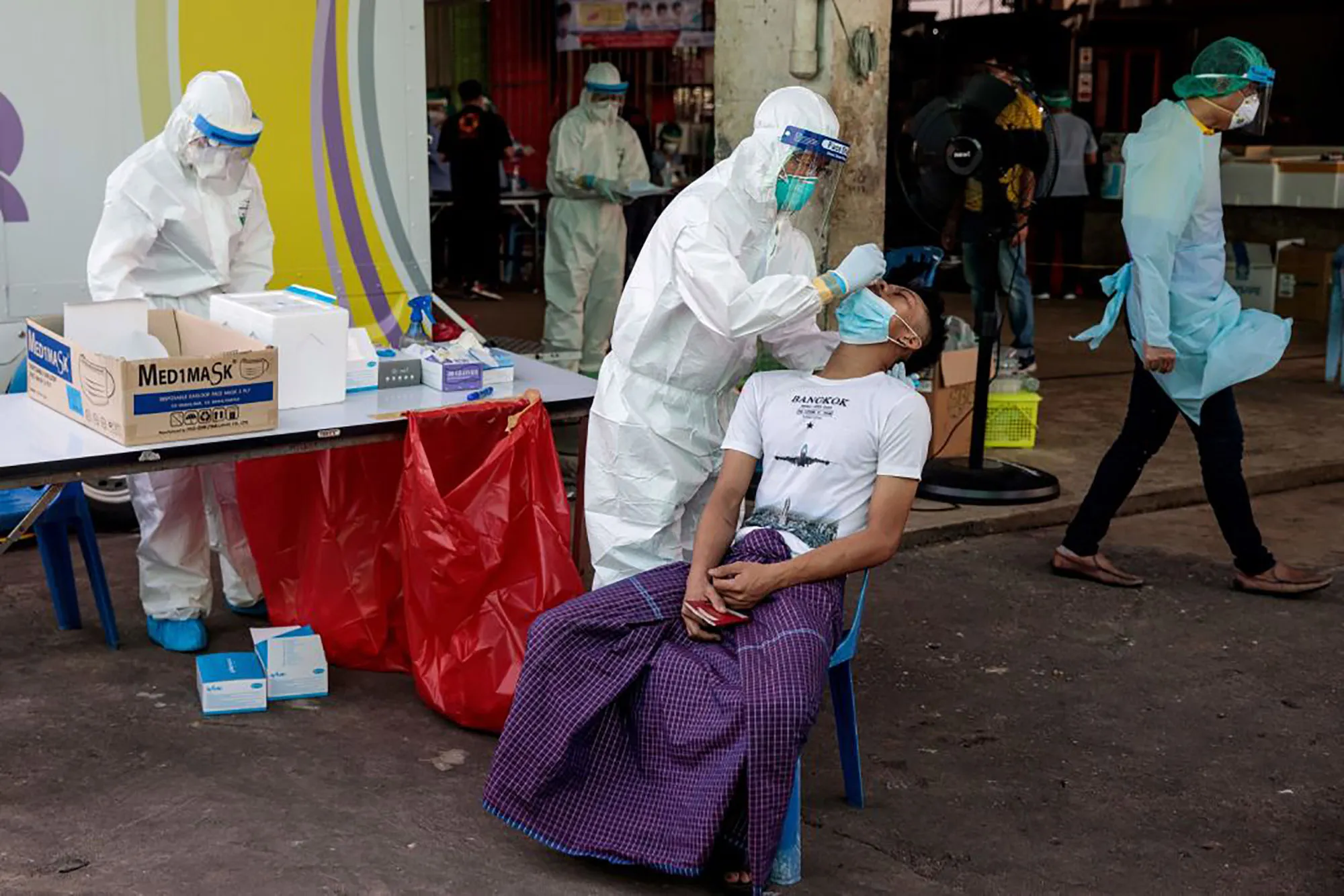 A Covid-19 testing site&nbsp;in Samut Sakhon, Thailand,&nbsp;on Dec. 19.