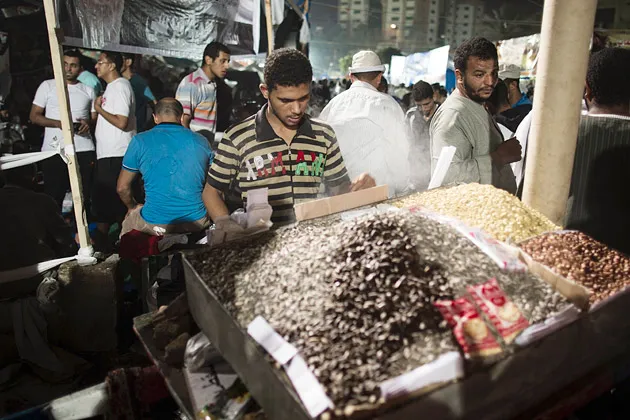 Shopkeepers in Cairo's Rabaa Square on Aug. 2