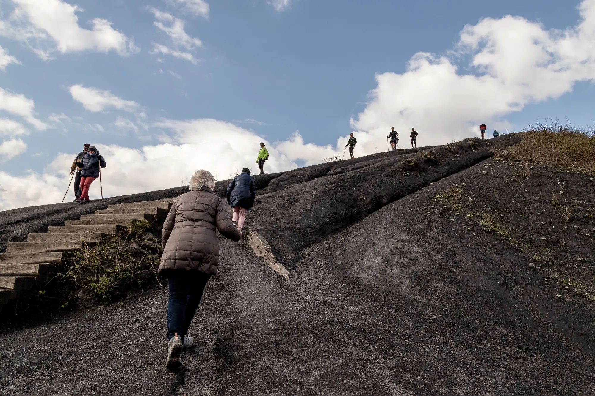 The terrils are now a place of leisure in the former mining town of Lens, on April 2.&nbsp;