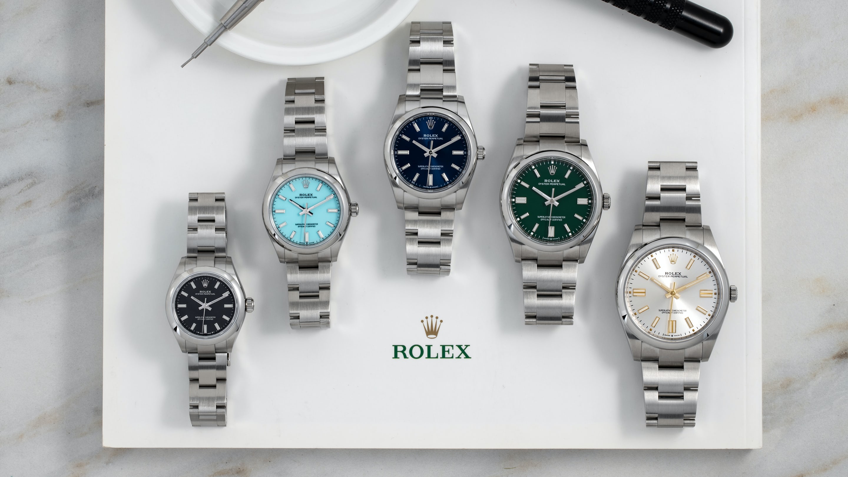 The new Rolex Oyster Perpetual in coloured dials - a analytical review -