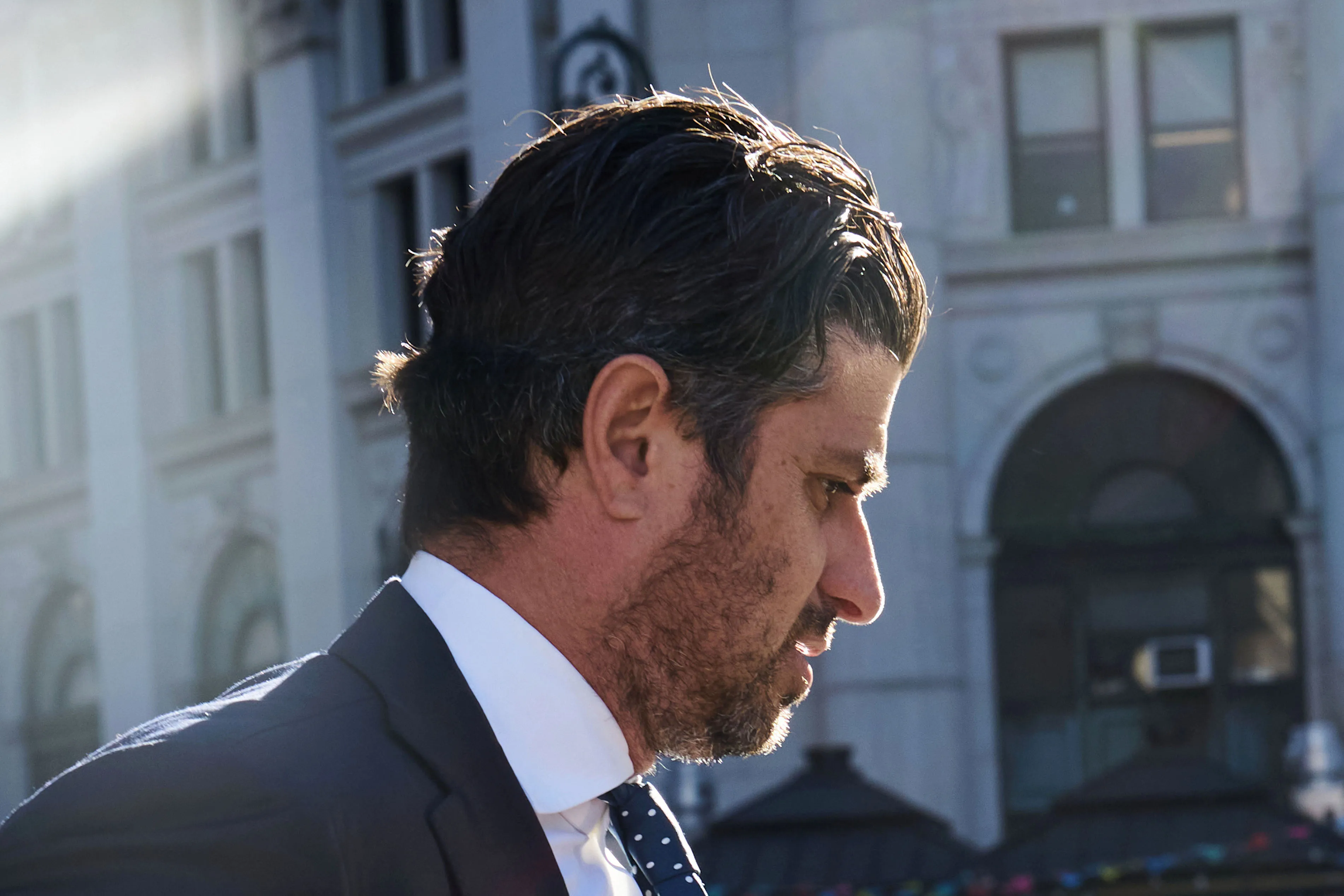 Joshua Wander, co-founder of 777 Partners, departs federal court in New York&nbsp;on&nbsp;Oct. 21.