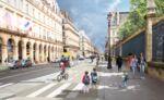 A rendering of how the Rue de Rivoli might look after its bike lanes have been installed.