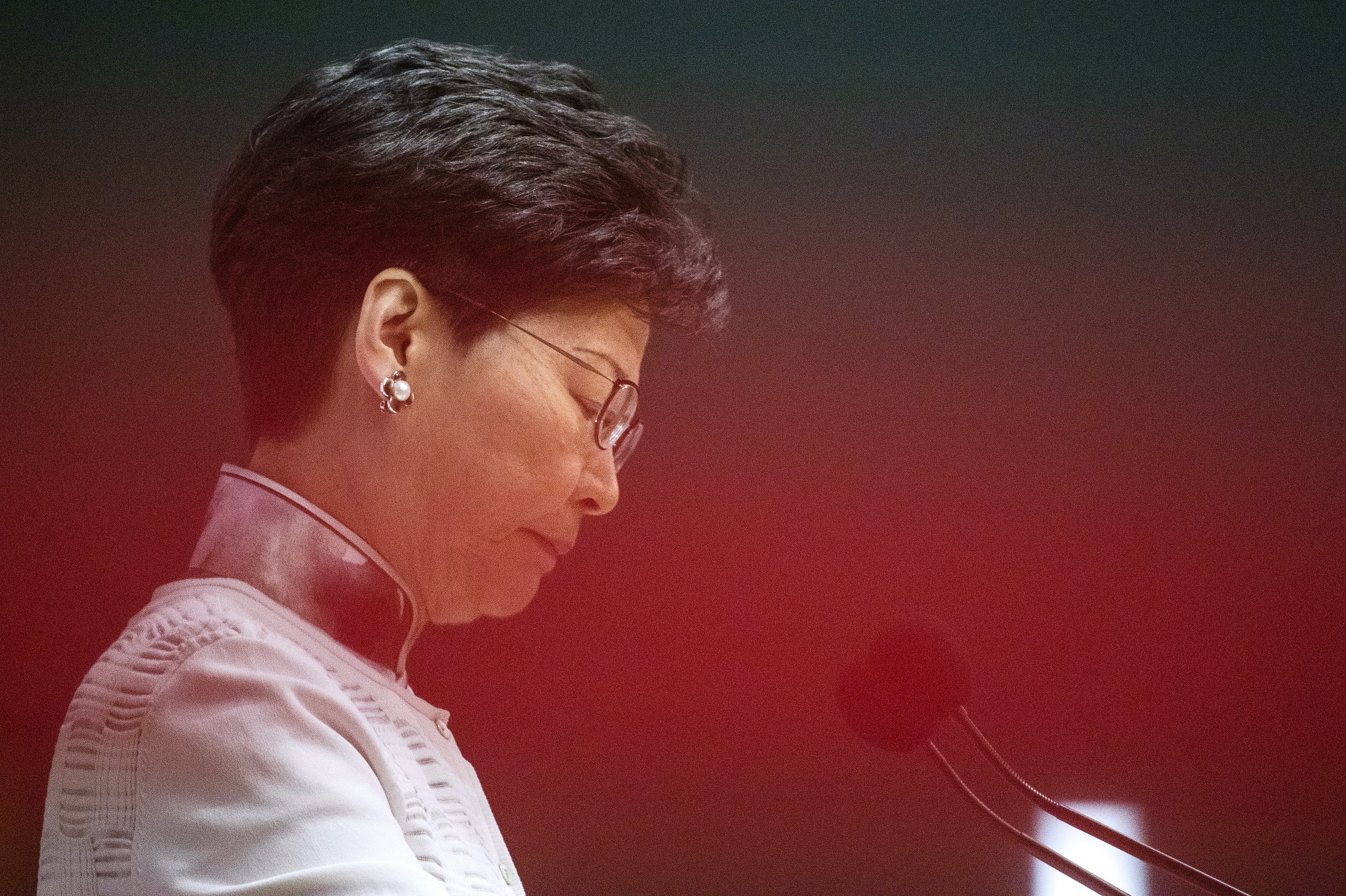Carrie Lam announces the bill’s suspension on Saturday.