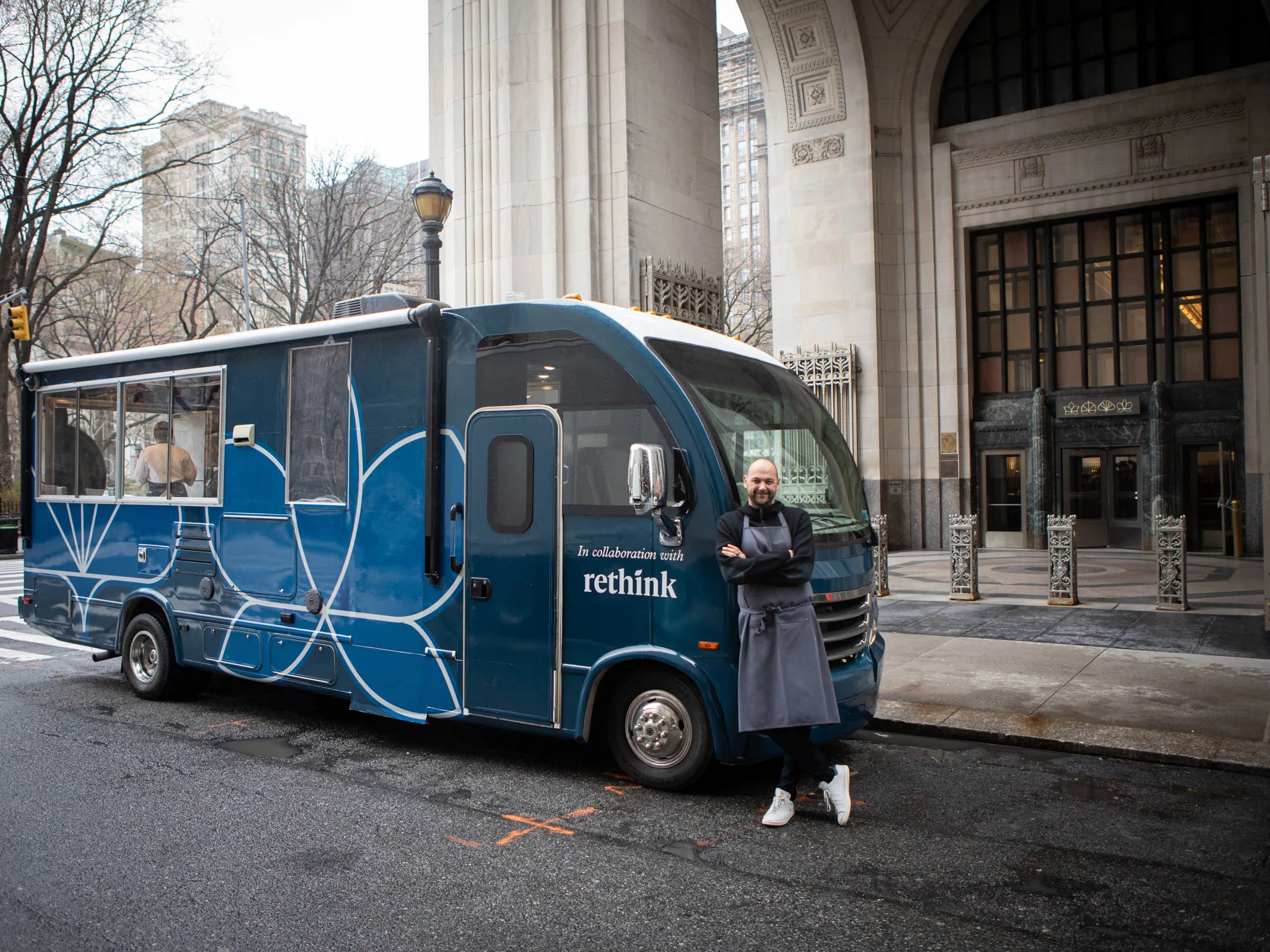Chef Daniel Humm stands by Eleven Madison Truck&nbsp;in front of his restaurant&nbsp;Eleven Madison Park.