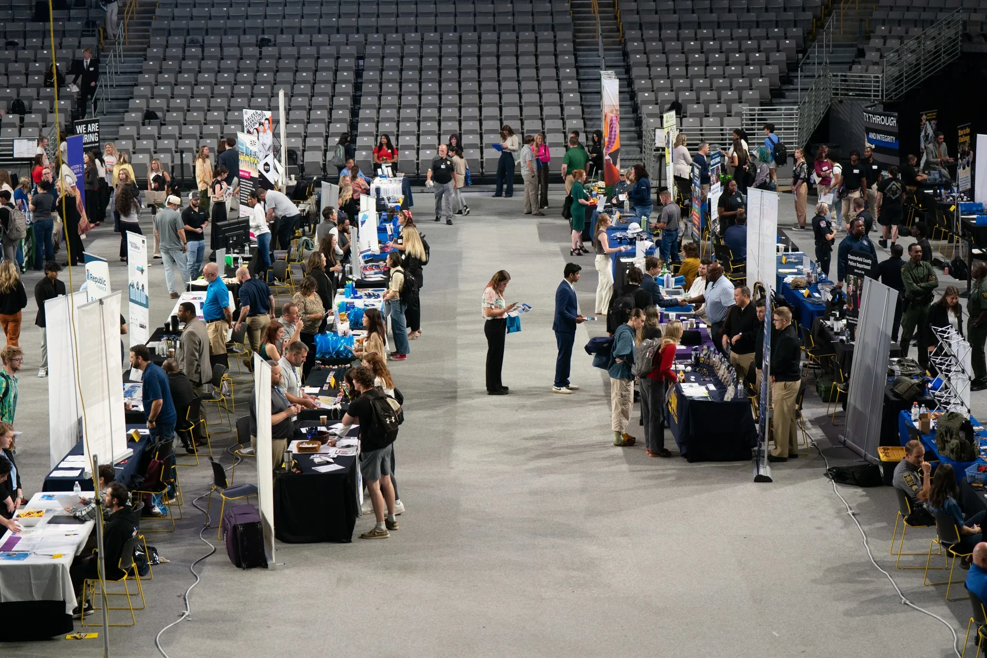 Job seekers at the Appalachian State University internship and job fair in Boone, North Carolina, on Wednesday.