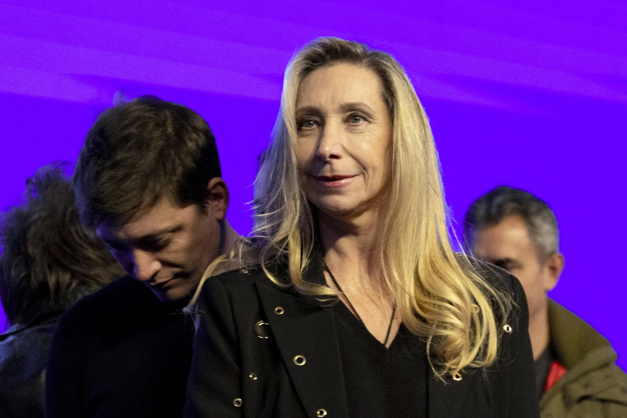 Karina Milei en un mitin político en La Plata, provincia de Buenos Aires.