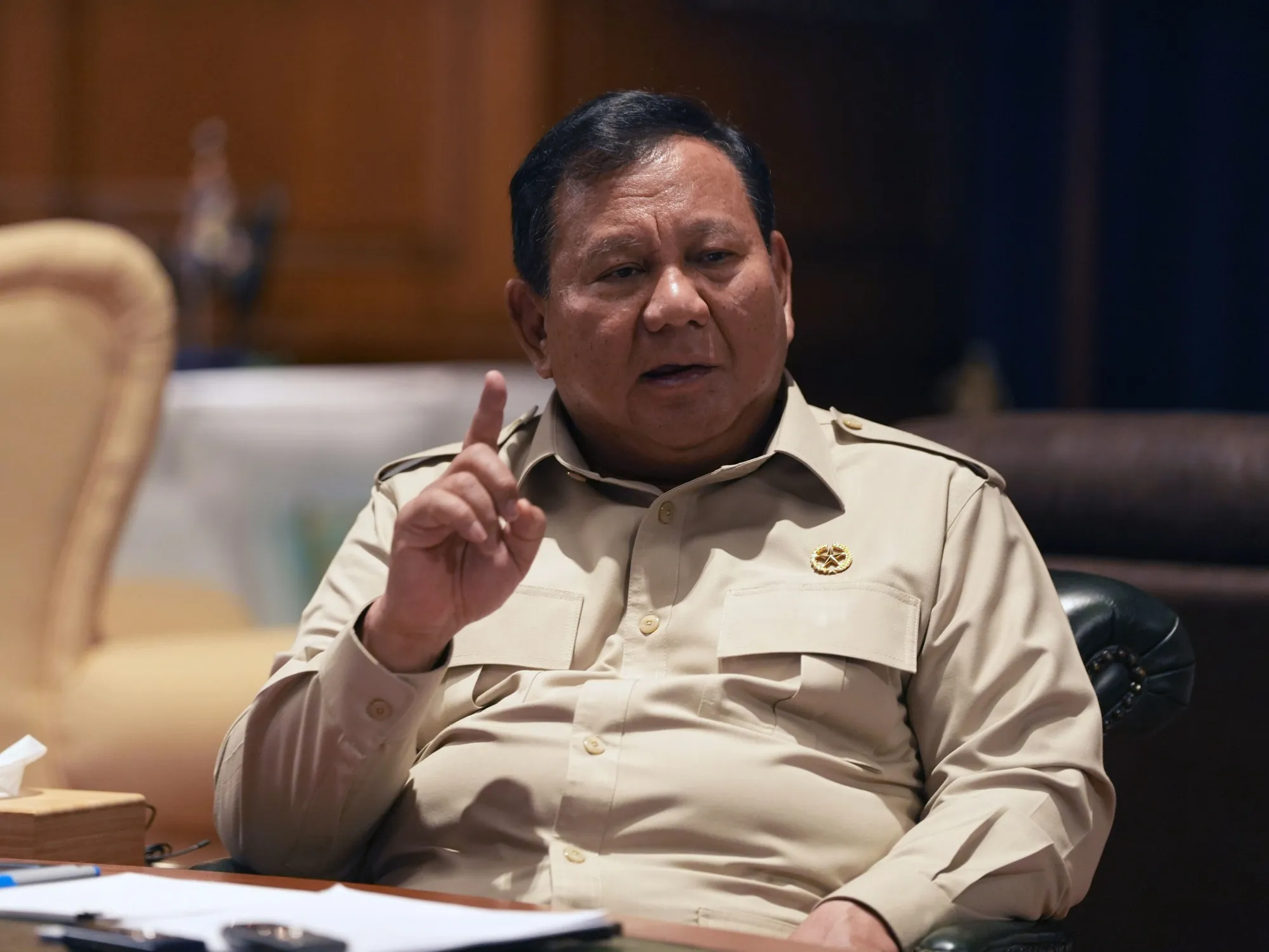 Prabowo Subianto, Indonesia’s president, during an interview at his residence in Hambalang, West Java, on March 14.