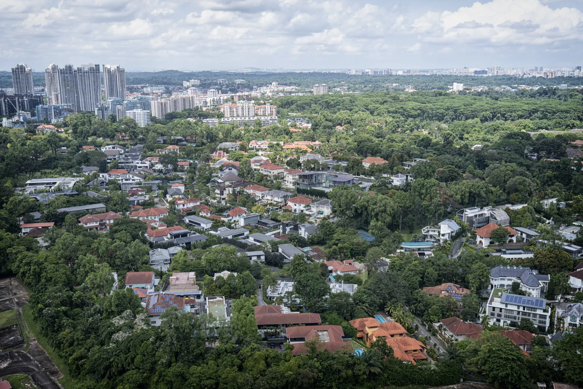 Houses in the Holland Park area, near Botanic Gardens in Singapore.
