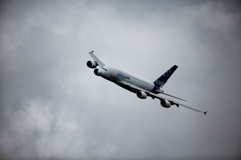 An Airbus SE A380 aircraft at Farnborough.