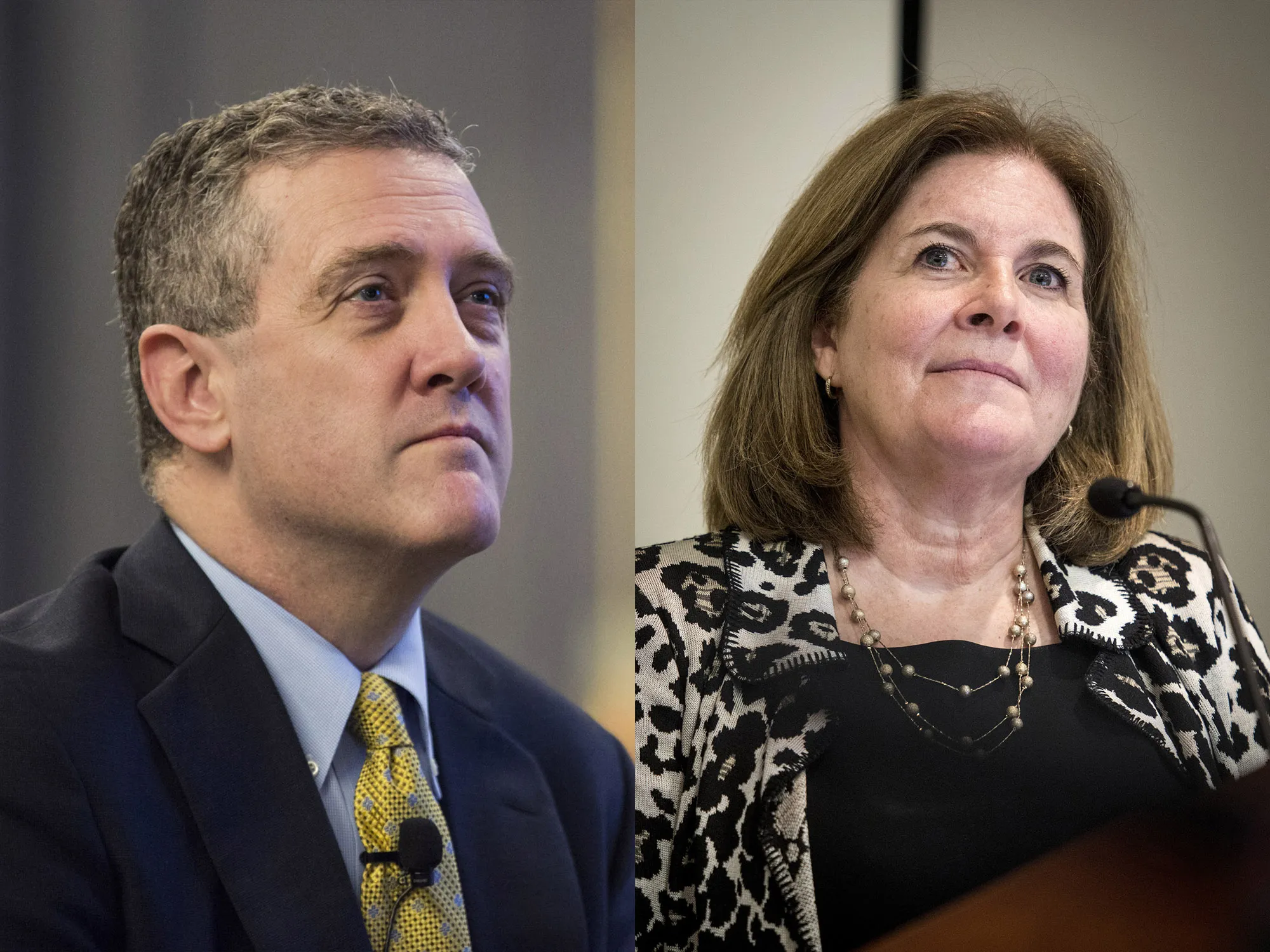 James Bullard, left and Esther George.