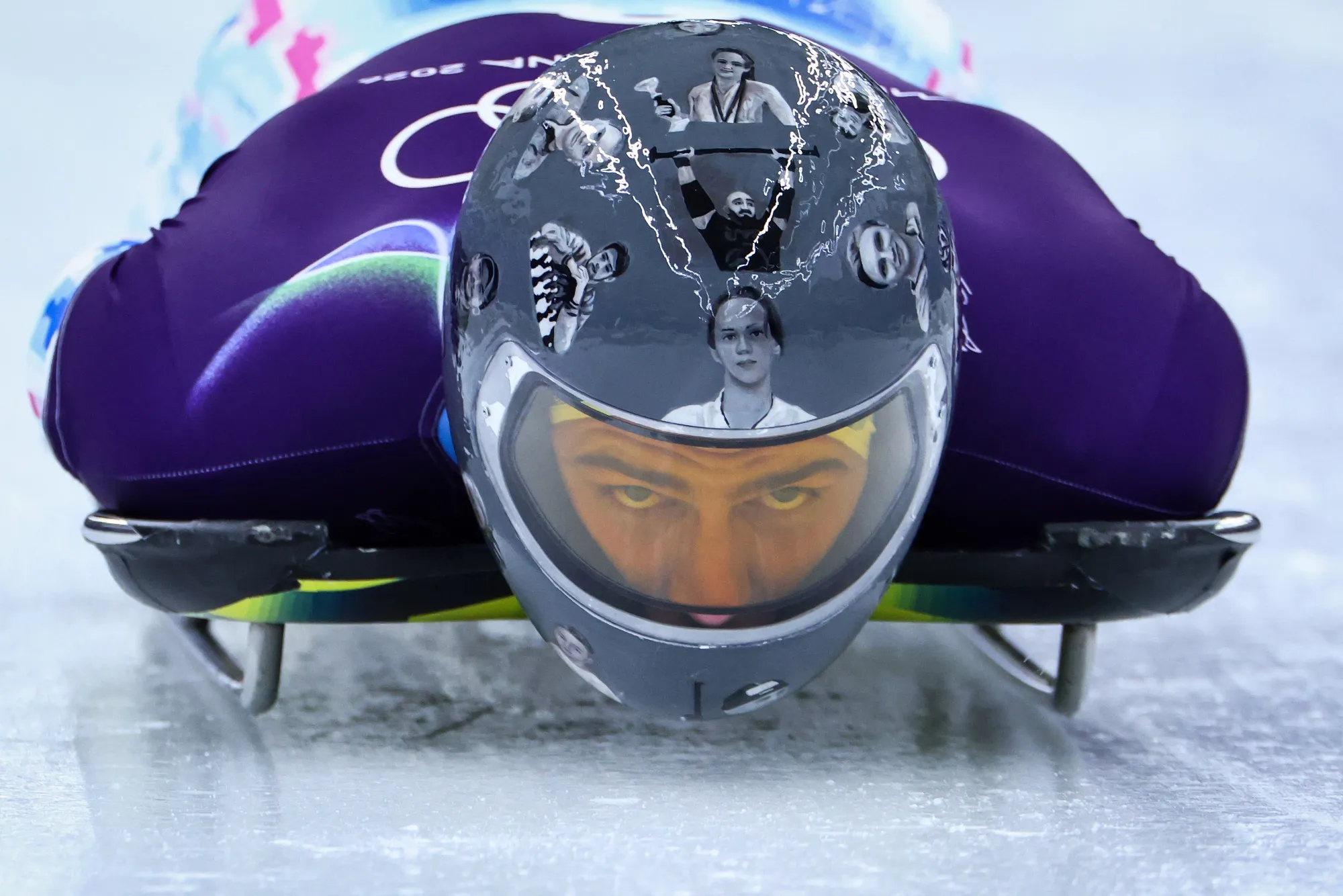 Heraskevych during a skeleton men’s training session in Cortina d’Ampezzo on Feb. 9.
