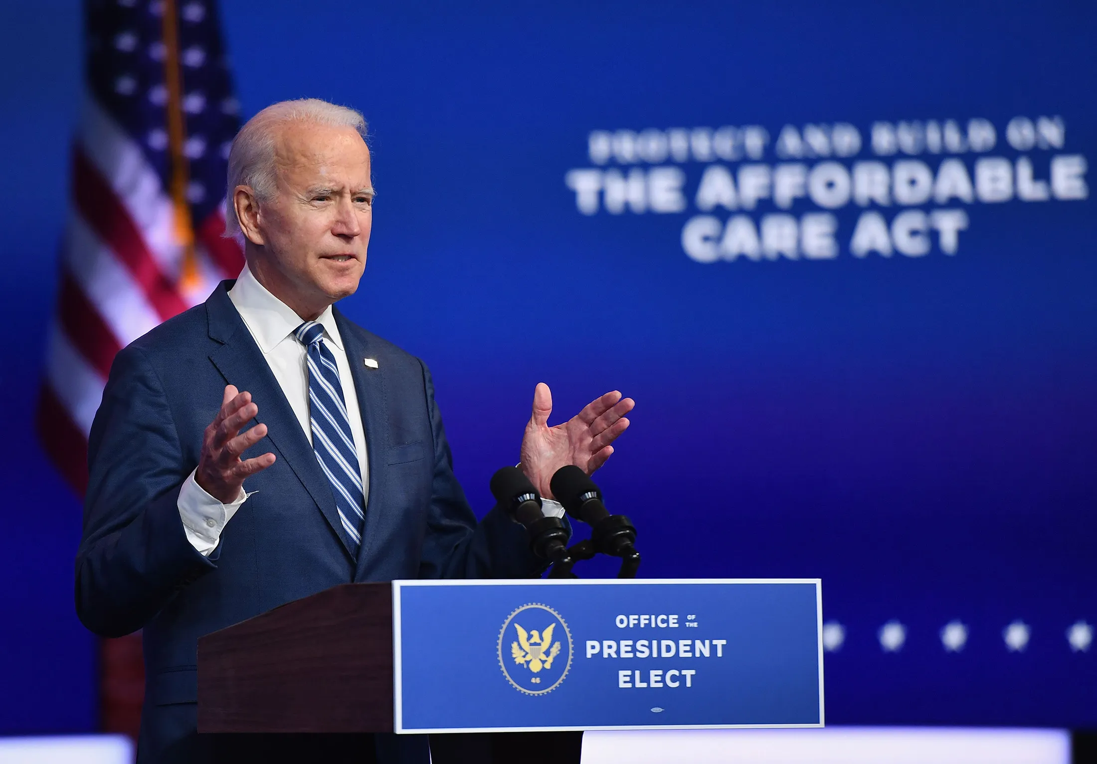 Joe Biden delivers remarks&nbsp;in Wilmington, Delaware, on Tuesday.